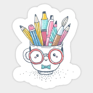 Back to school - cute cup Sticker